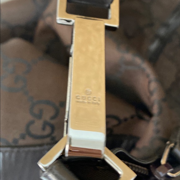 ❗️SOLD❗️GUCCI Monogram Shoulder Bag Brown Black Canvas Medium Hobo Vintage Bag - Picture 9 of 13